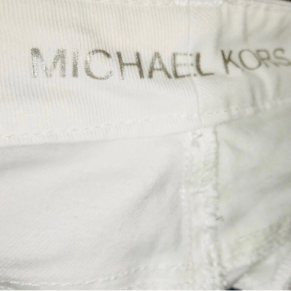 MICHAEL Kors White Skinny Jean Black Zipper Size 2 - Picture 8 of 8
